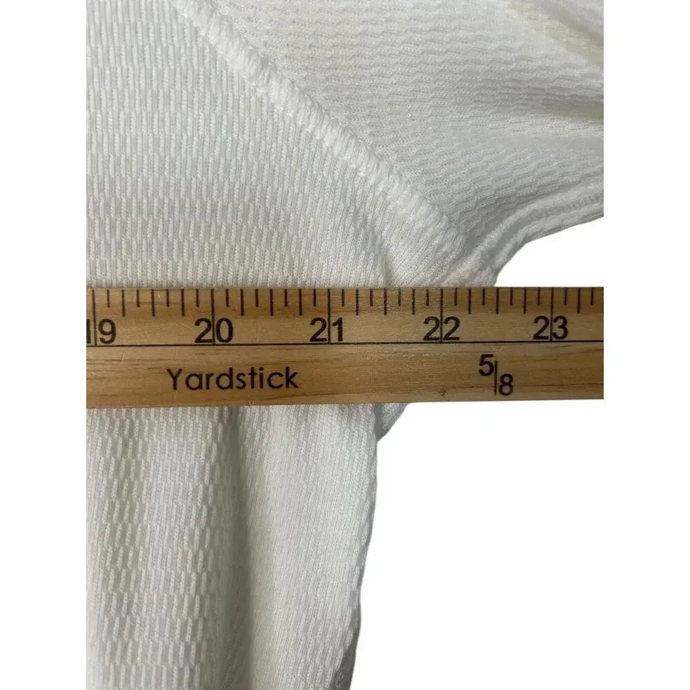 True Religion Top Mens XL White Cotton Waffle Knit Long Sleeve Henley Base Layer